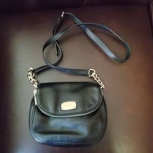 Michael Kors Black Leather Crossbody Purse Bag